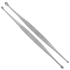 Scharfer Löffel nach Willinger, 2mm + 3mm, Kosmetex Schaber, Zystenlöffel, Zystenschäler Klein