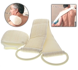 Rückenwaschgurt - Handschuh Set für sanftes Peeling und Einseifen, Kosmetex Rückeneinseifgurt 92cm 