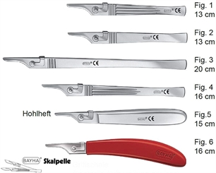 Bayha Skalpellgriff, Skalpellhalter, Bayha-Griff, Halter für Skalpellklingen 