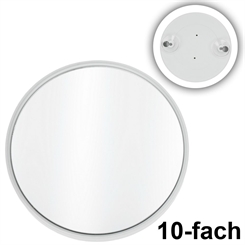 Kosmetex kleiner Saugnapf Spiegel mit 10-fach Vergrößerung, weiß, rund Ø 8.5 cm 
