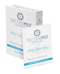 TattooMed After Piercing Hygienetuch, Reinigung und Pflege der Haut und des Schmucks, 6 Stück 