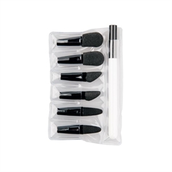 Titania Applikator, Lidschatten Pinsel, Kosmetikpinsel, 6 in 1, mit 6 auswechselbaren Köpfen, 1 Stück 