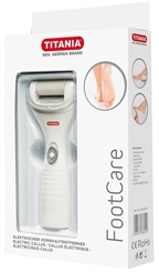 Titania Elektrischer Hornhautentferner Box, FootCare, Fußfeile, Hornhautfeile, Fuß-Raspel, elektronische Pediküre 