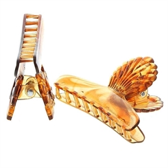 Abteilklammern, Haarklammern, 2 Stck. mit Schmetterling und Muschelgriff 