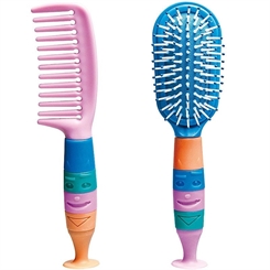 Kinder Haarbürste, Kosmetex Haarkamm, Kinderkamm, Bürstenset mit Saugnapf 