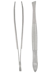 Solingen Qualitätspinzette, hochglänzend, präzise ausgeschliffene Greifkanten 5 mm breit, schräg