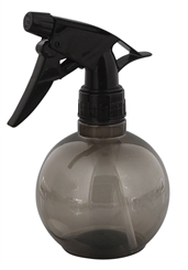 Sprühflasche 350 ml Kosmetex Kugel-Flasche Schwarz transparent, Friseursprühfflasche mit Sprühkopf Zerstäuber, leer 