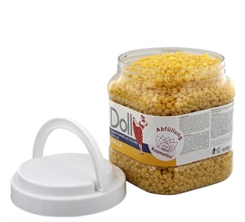 Techno Wachs-Perlen Doll Honig Gialla Dose m. Deckel f. professionelles Waxing ohne Vliesstreife, 1000g 