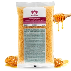 Kosmetex Brasil Wachsperlen Honig, dünn, weich, flexibel, Film-Wachs für soft and stretchy Waxing ohne Vliesstreifen, 800g 