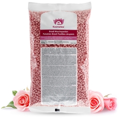 Kosmetex Brasil Wachsperlen Rosa, dünn, weich, flexibel, Film-Wachs für soft and stretchy Waxing ohne Vliesstreifen, 800g 