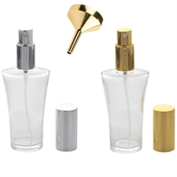 Parfümflakon Aus Glas Mit Zerstäuber – 100 Ml, 2er Set + Trichter, Leer