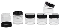 10x Leere Glasdosen Mit Deckel – 30 Ml, Klarglas, Weißer Kunststoffdeckel, Kosmetex, Für Cremes & Mehr